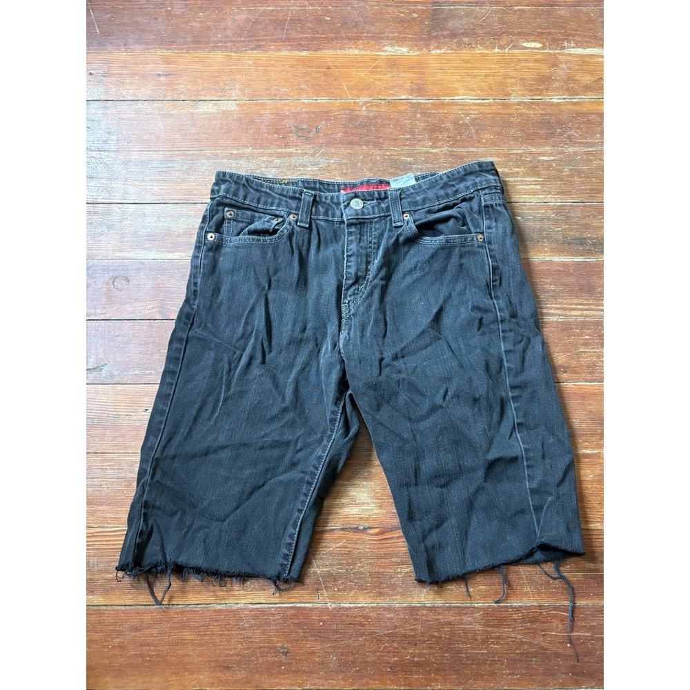 Vintage Levis 519 Cutoff Denim Shorts Women's Black Red Tab Distressed 9 JR M